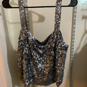 Sequin cropped tank top